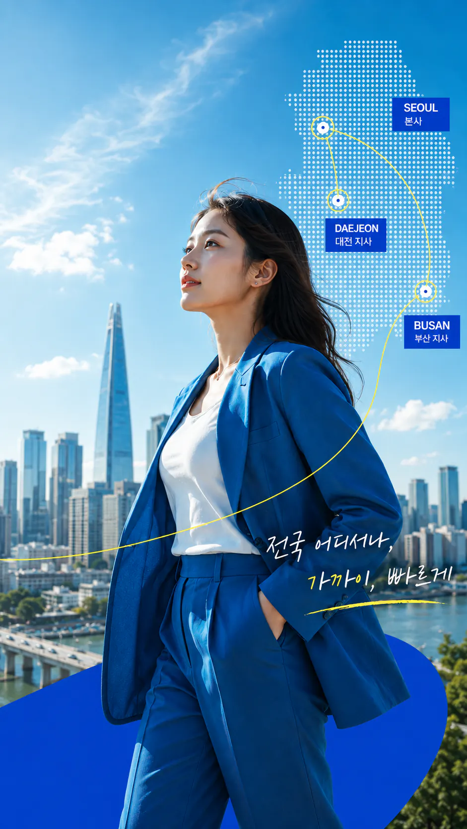 서울 본사와 대전·부산 지사를 연결한 BXCON 전국 업무지원 네트워크